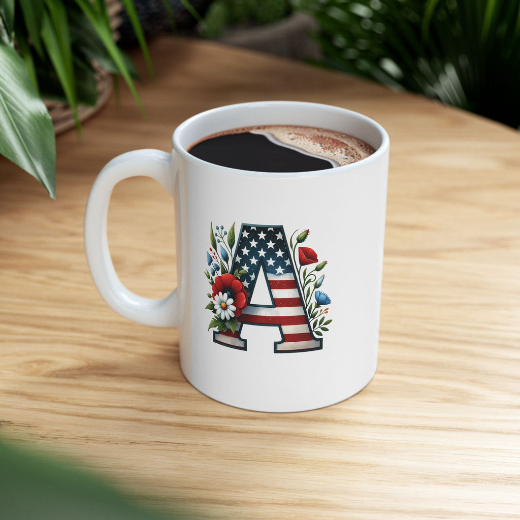 Copy of Patriotic Floral Mug — USA Flag Flowers Ceramic Coffee Cup (11oz & 15oz)