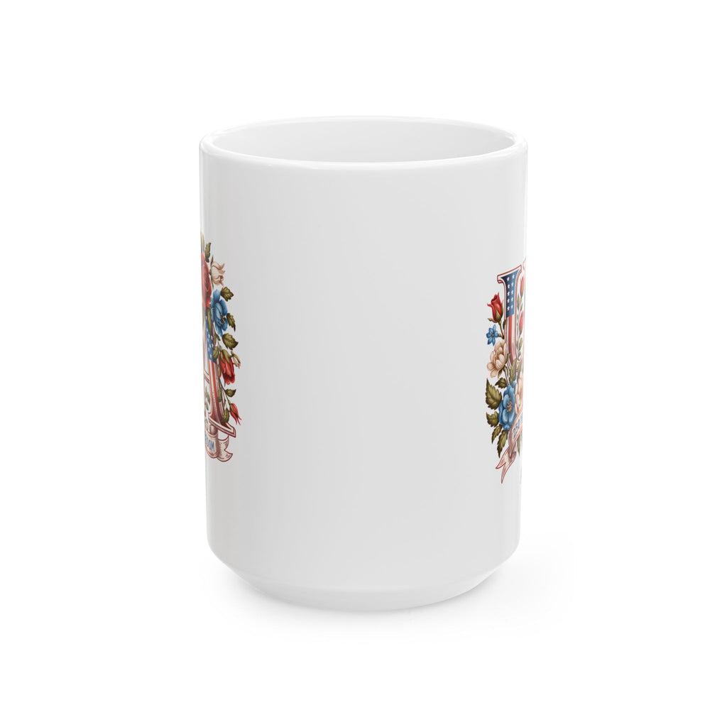 Copy of Patriotic Floral Mug — USA Flag Flowers Ceramic Coffee Cup (11oz & 15oz)