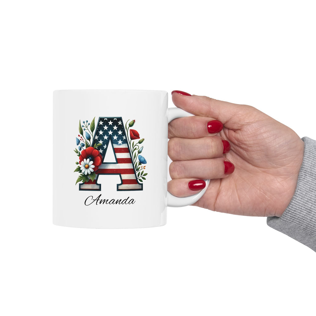 Copy of Patriotic Floral Mug — USA Flag Flowers Ceramic Coffee Cup (11oz & 15oz)