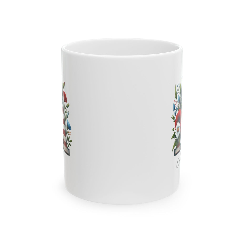 Copy of Patriotic Floral Mug — USA Flag Flowers Ceramic Coffee Cup (11oz & 15oz)
