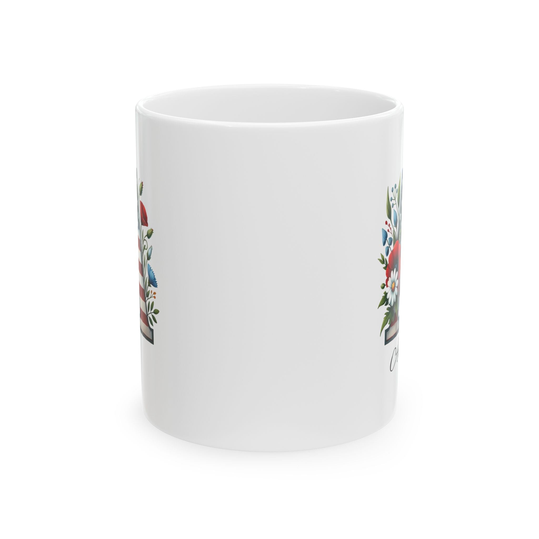 Copy of Patriotic Floral Mug — USA Flag Flowers Ceramic Coffee Cup (11oz & 15oz)