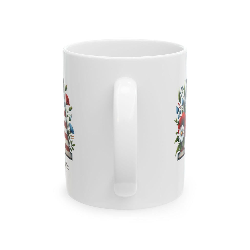 Copy of Patriotic Floral Mug — USA Flag Flowers Ceramic Coffee Cup (11oz & 15oz)