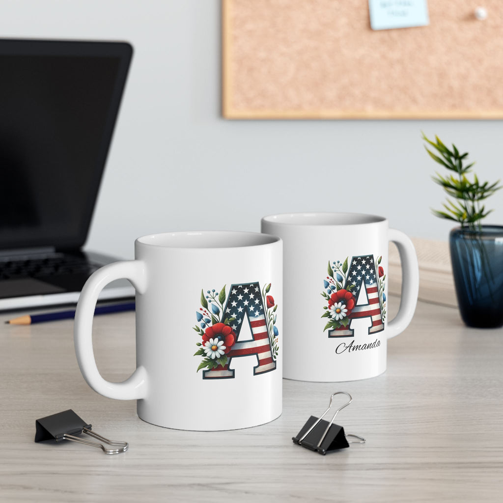 Copy of Patriotic Floral Mug — USA Flag Flowers Ceramic Coffee Cup (11oz & 15oz)