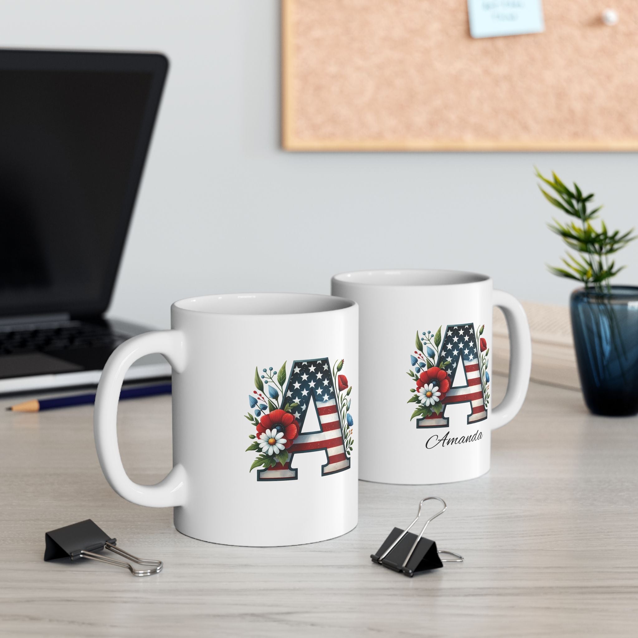 Copy of Patriotic Floral Mug — USA Flag Flowers Ceramic Coffee Cup (11oz & 15oz)